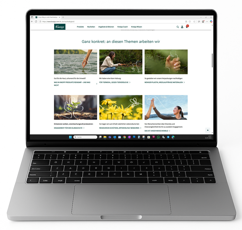 Website Kneipp Nachhaltigkeit